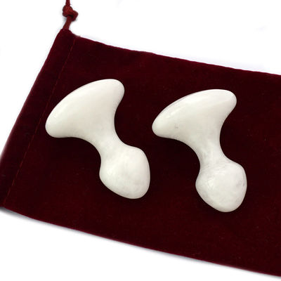 Logotipo personalizado White Jade Gua Sha Massage Tool para face e pescoço Pain Relief Massage Stone