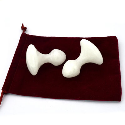Logotipo personalizado White Jade Gua Sha Massage Tool para face e pescoço Pain Relief Massage Stone