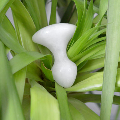 Logotipo personalizado White Jade Gua Sha Massage Tool para face e pescoço Pain Relief Massage Stone