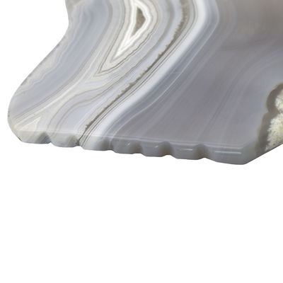 Cuidados com a Saúde do Corpo Agate Listrado Cinzento Jade Gua Sha Pedra Guasha Tabuleiro Massagem Personalizada Escravação Ferramenta de Terapia para Rosto e Corpo