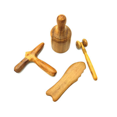 Massagem martelo Gua Sha de madeira raspagem Massagem Guasha Ferramentas de massagem tradicional para o corpo e rolos de massagem de madeira