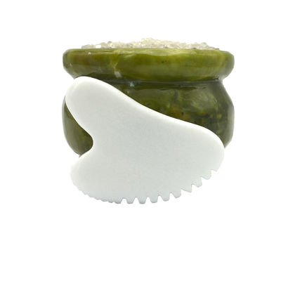 Instrumento de Saúde Terapia Corpo Guasha Massagista com Forma de Coração Jade Branco Natural