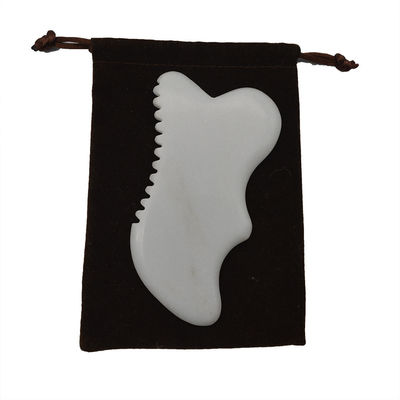 Massagem personalizada de Tabuleiro de Pedra Gua Sha Guasha Scarping Massagista corporal de Jade Branco Scarping Ferramentas faciais e corporais