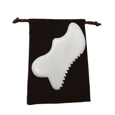 Massagem personalizada de Tabuleiro de Pedra Gua Sha Guasha Scarping Massagista corporal de Jade Branco Scarping Ferramentas faciais e corporais