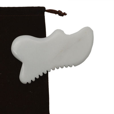 Massagem personalizada de Tabuleiro de Pedra Gua Sha Guasha Scarping Massagista corporal de Jade Branco Scarping Ferramentas faciais e corporais