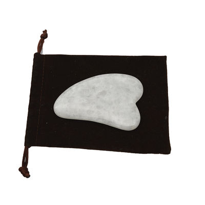 Ferramenta portátil de Gua Sha massagista de jade branco polido para relaxamento muscular e melhoria da beleza