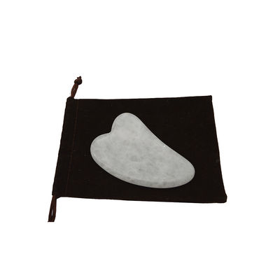 Ferramenta portátil de Gua Sha massagista de jade branco polido para relaxamento muscular e melhoria da beleza