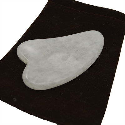 Ferramenta portátil de Gua Sha massagista de jade branco polido para relaxamento muscular e melhoria da beleza