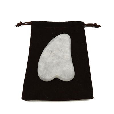 Ferramenta portátil de Gua Sha massagista de jade branco polido para relaxamento muscular e melhoria da beleza