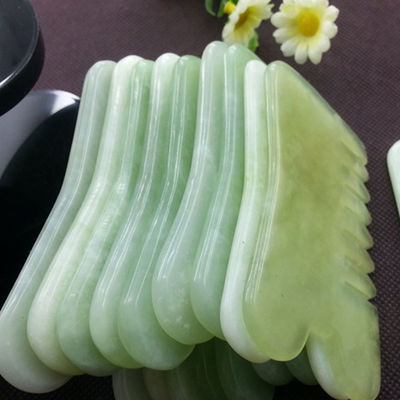 Peiteador de cabelo portátil Abarke Pedra de Jade Natural Gua Sha Massagem Facial Peiteador de cabelo com seis dentes Massagista de cabeça
