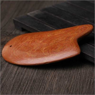 Red Bian Stone Gua Sha ferramenta para raspar massagista corpo 10,5cm*6cm*0,7cm comprimento