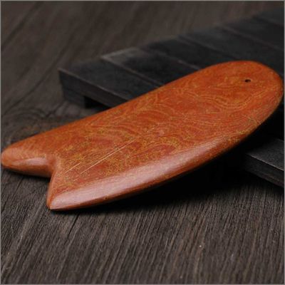 Red Bian Stone Gua Sha ferramenta para raspar massagista corpo 10,5cm*6cm*0,7cm comprimento