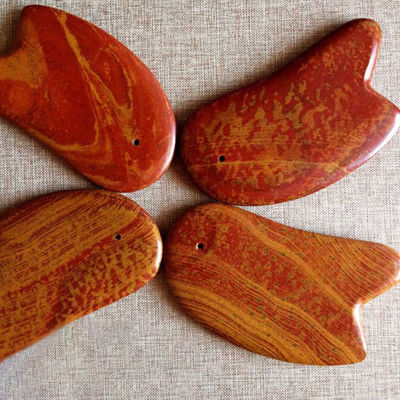 Red Bian Stone Gua Sha ferramenta para raspar massagista corpo 10,5cm*6cm*0,7cm comprimento