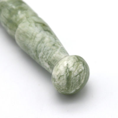 Ponto de Massagem Gua Sha Acupressão Guasha Massagista Adesivo Manual feito de Jade Verde Natural Massagem Bastão Para Propriedades do Pé