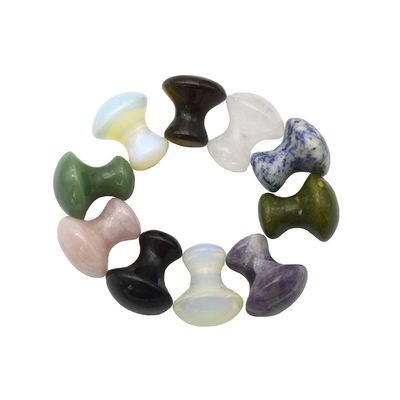 40 mm de altura 30 mm de diâmetro Quartzo rosa em forma de cogumelo Pedras de massagem Gua Sha