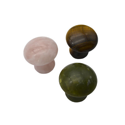 40 mm de altura 30 mm de diâmetro Quartzo rosa em forma de cogumelo Pedras de massagem Gua Sha
