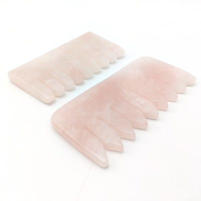 Logotipo personalizado Disponível Peite de massagem da cabeça Gua Sha Ferramentas para beleza 2024 Quartzo Roase Natural