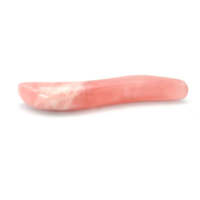 Palhinha de massagem de quartzo rosa polido Gua Sha 110 mm de comprimento para tratamento facial e ponto de acupuntura