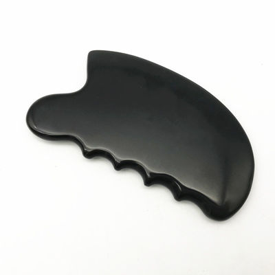 OEM ODM Natural Black Therapy Bian Stone Guasha Ferramentas de Escrava Massagem Gua Sha Para Corpo 11,5*6*0,8cm