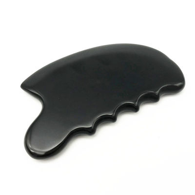 OEM ODM Natural Black Therapy Bian Stone Guasha Ferramentas de Escrava Massagem Gua Sha Para Corpo 11,5*6*0,8cm