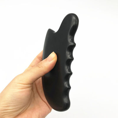 OEM ODM Natural Black Therapy Bian Stone Guasha Ferramentas de Escrava Massagem Gua Sha Para Corpo 11,5*6*0,8cm