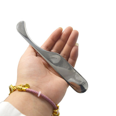 15.5 * 2.5cm Gua ShaArgento Tabela de massagem de raspagem Corpo Guasha Massagem Ferramenta Ferramentas de raspagem de aço inoxidável para alívio da dor