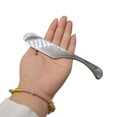15.5 * 2.5cm Gua ShaArgento Tabela de massagem de raspagem Corpo Guasha Massagem Ferramenta Ferramentas de raspagem de aço inoxidável para alívio da dor