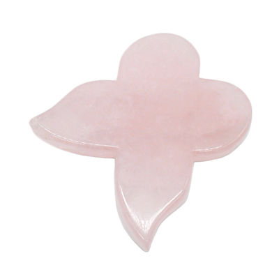 Instrumento de beleza pessoal 90mm Tabela Guasha Borboleta Rosa com Pedra de Pedra Rosa Quartz Gua Sha