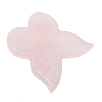 Instrumento de beleza pessoal 90mm Tabela Guasha Borboleta Rosa com Pedra de Pedra Rosa Quartz Gua Sha