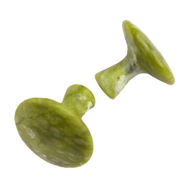 Pedra de massagem em forma de cogumelo verde para massagem de tecidos profundos e modo de massagem relaxante no abkgs-022