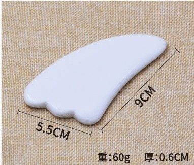Ferramentas faciais de raspagem de Gua Sha de cerâmica natural para massagista Guasha Corpo Branco de mão