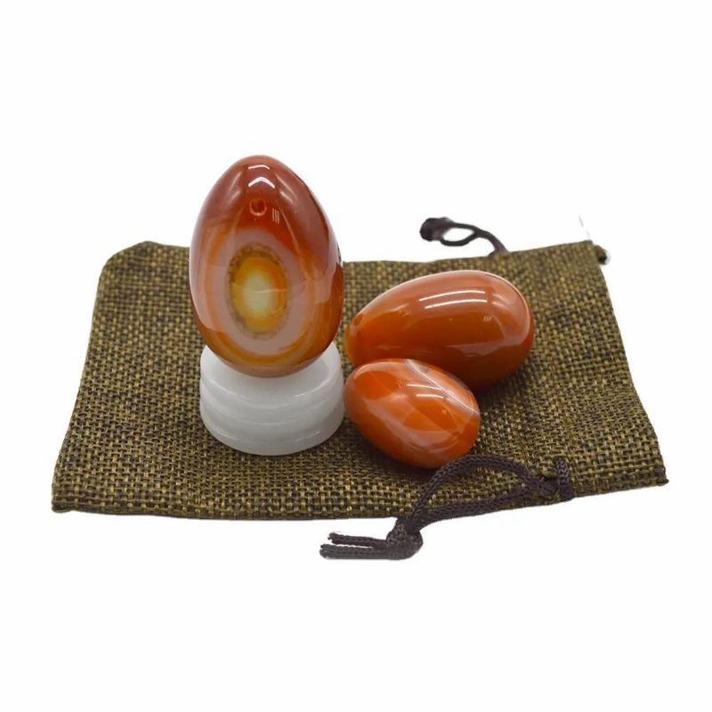 2024 Carnelian Yoni Egg Red Agate Jade Egg para Firmamento Vaginal Exercício Massagem Terapia