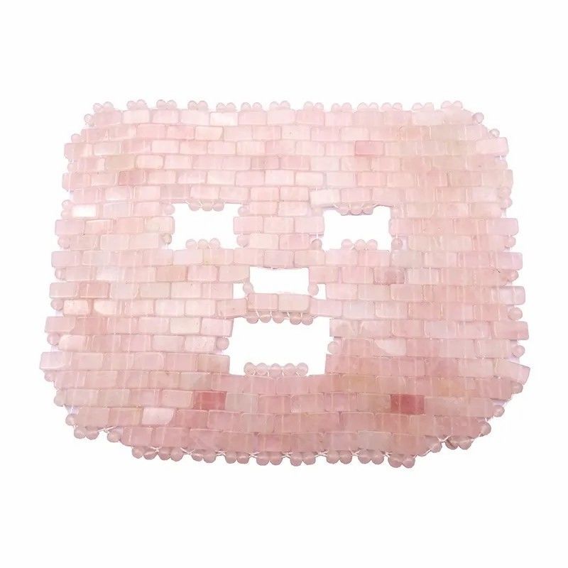 7.4 * 9.25 polegadas Rosa Quartz Jade Máscara de Olho Massagista Pedra Natural Massagista Facial Mascara de Sono Para Função de Massagem de Beleza