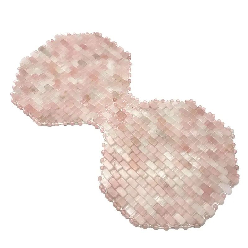 Mascarinha de Olho de Pedra Quartzo Rosa Mascarinha de Sono de Jade Natural