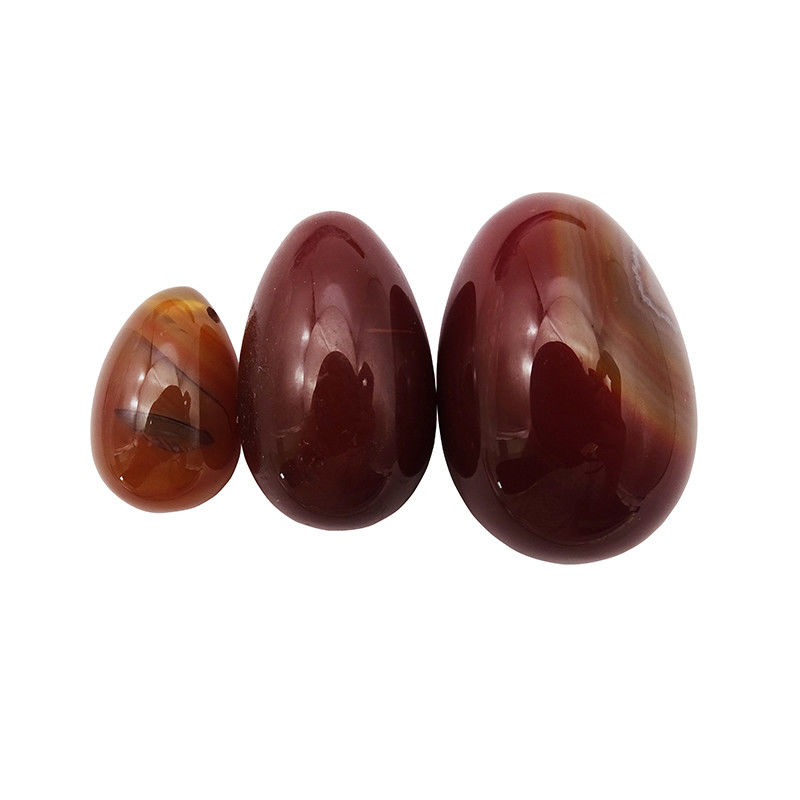 Características regionais Ovos Yoni Ágata vermelha Pedra preciosa natural Ovos de jade Para mulheres Exercício de Kegel