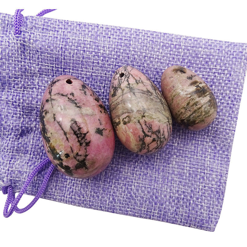 Exercícios de Kegel Pedras preciosas Jade Quente Rodonita Pedra de Palma Yoni Ovos para Mulheres Treinamento Muscular da Pelve em 3 tamanhos