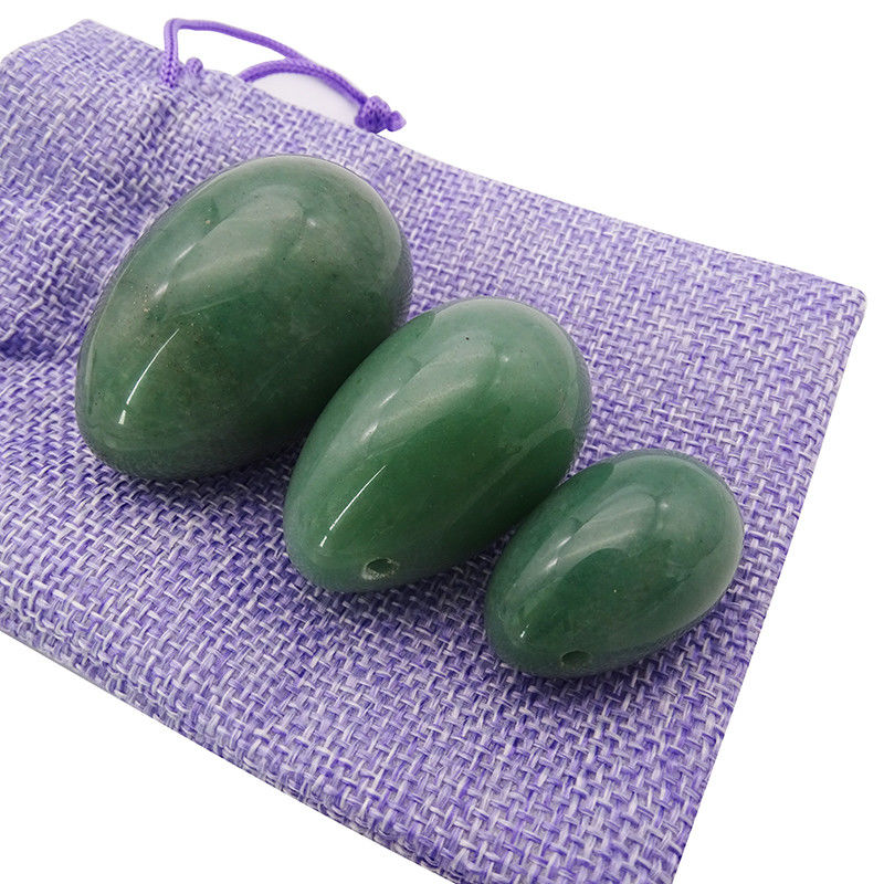 Ovos Yoni de Pedra de Jade Natural para Mulheres Massagem Vaginal e Treinamento Muscular da Pelve 3 Tamanhos Conjunto Propriedades Produtos Sexuais