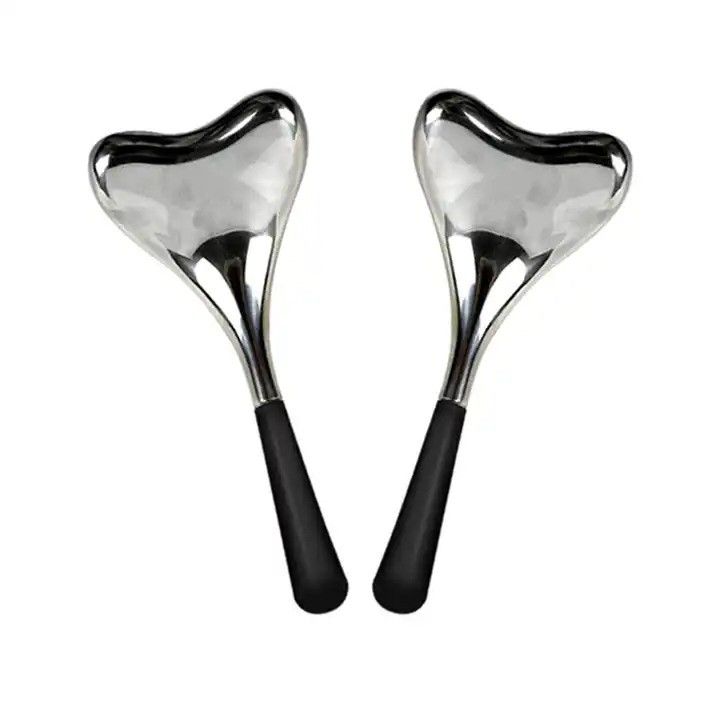 Glóbulos de gelo faciais de resfriamento de aço inoxidável para beleza facial Glóbulos criogênicos de luxo de ouro/prata