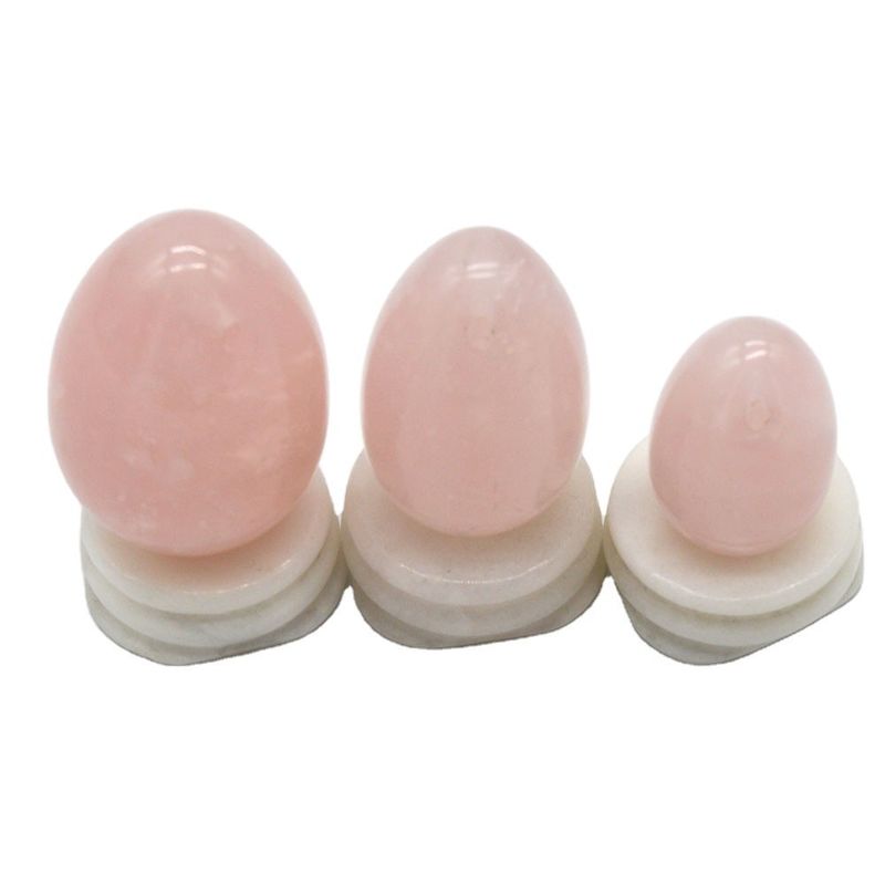Ovos de quartzo rosa polido Yoni Natureza Ovos de pedra preciosa para ferramentas de exercício esportivo