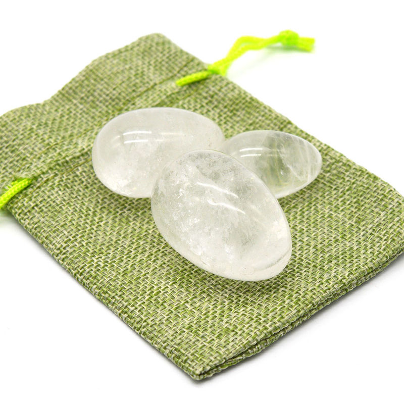 Pedra Cristalina Quartzo Yoni Ovos Técnica Polida OEM Aceitação Pedra Natural Chacra de Cura Lapidary
