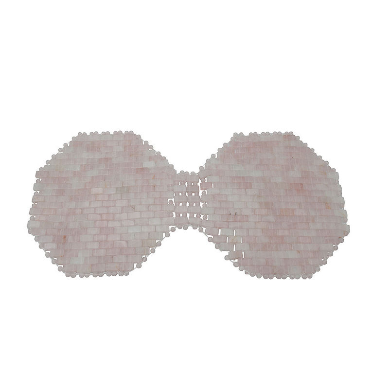 Massagista de mama Mascarinha de sono de pedra preciosa natural de jade Mascarinha de olhos de quartzo rosa Antienvelhecimento Quente ou frio Usando pedra gelo Mascarinha para o rosto