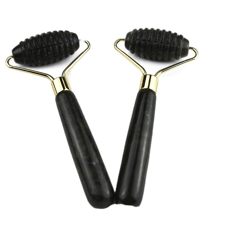 Logotipo personalizado Disponível Spikey Natural Xiuyan Jade Facial Guasha Roller Face Massager Para Massagem de Pele Gua Sha Beauty Tools Para Mulher