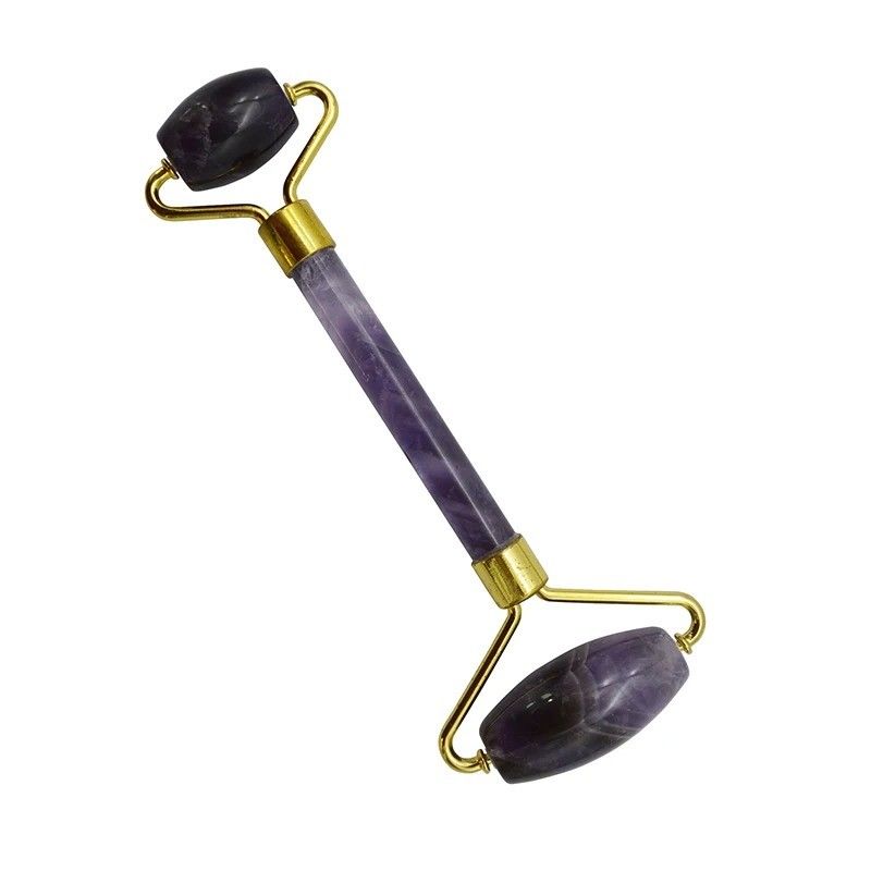 Amethyst Jade Roller Guasha Face Skin Care Tools Pequeno Roller para Olhos Face Gua Sha Massager para Mulheres Roller Facial Self Care Presentes