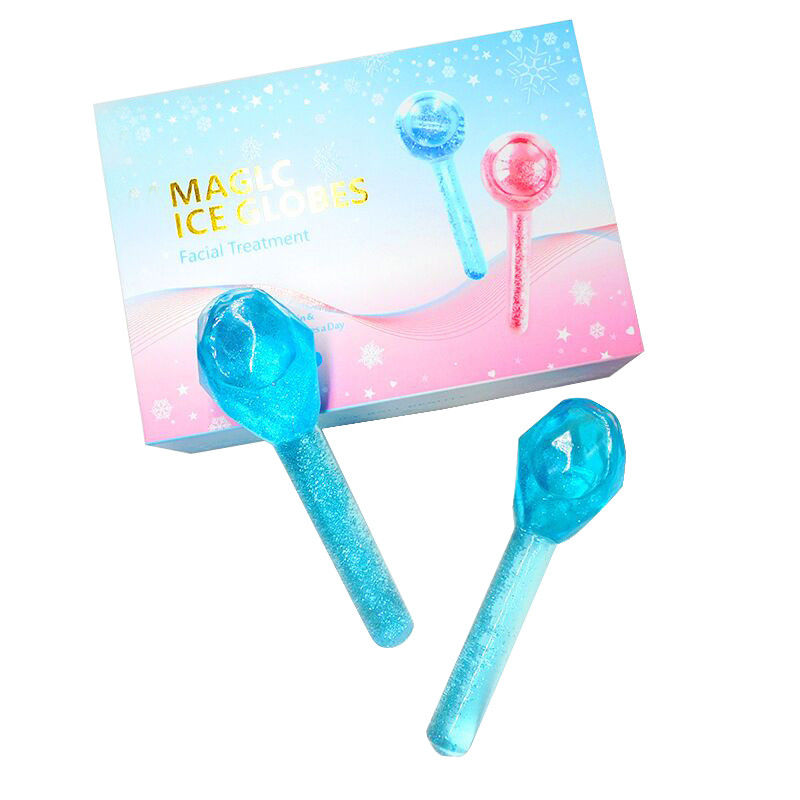 Glóbulos de gelo Massajador facial para olhos inchados e círculos escuros Logotipo em forma de diamante Logotipo personalizado Disponível