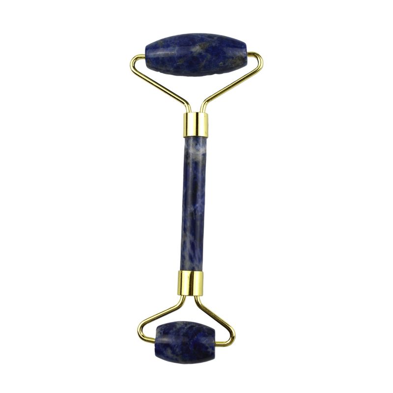 Massagem Facial Produto de Beleza Massagista Cabeça Olho Azul Sodalite Facial Roller Jade Gua Sha Ferramenta Para Cuidados da Pele Com Logotipo Personalizado