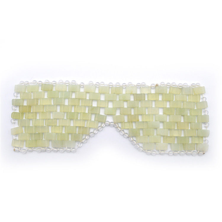 Mascarinha de olhos de cristal mais vendida Mascarinha de olhos de jade natural pura Xiuyan Jade Mascarinha de olhos de jade estilo personalizável