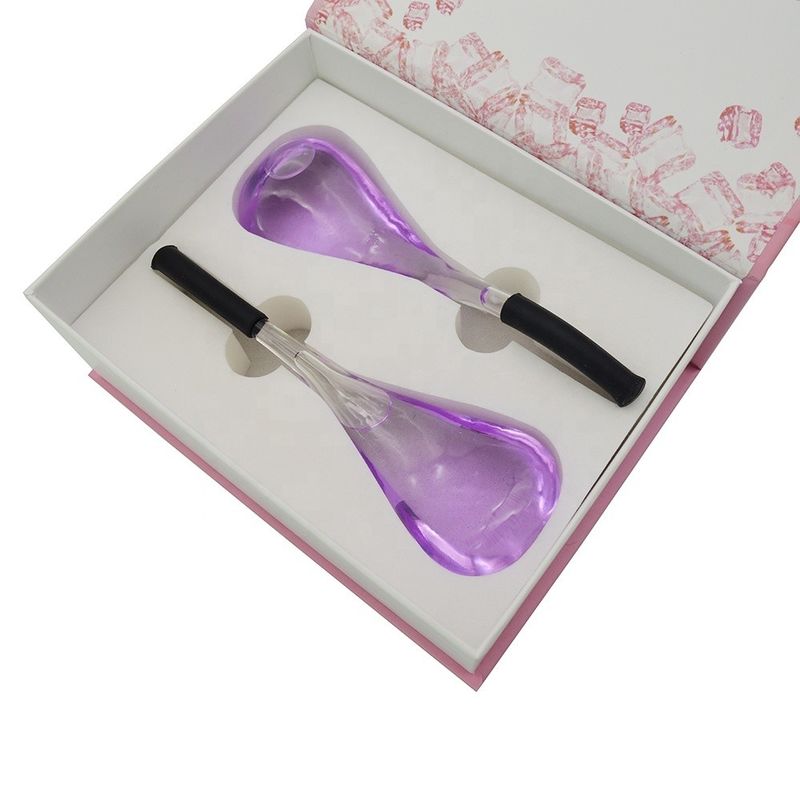 2024 Globo de gelo Globo de vidro de beleza Ferramentas de massagem facial de gelo Bola de massagem roxa para mulher Olhos Pescoço Asmr de produtos populares