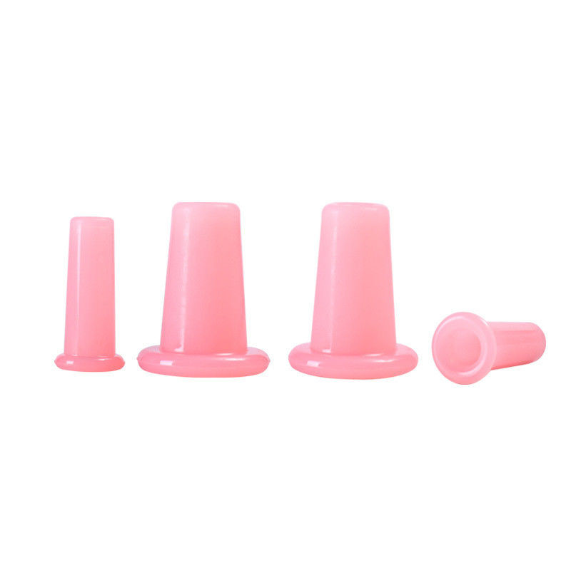 100% de silicone doméstico Cupping Guasha salão de beleza exclusivo multi-color quatro peças conjunto facial Gua Sha Cupping para o cuidado
