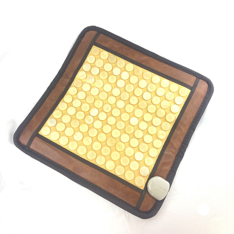 Cushion de jade natural revestido de couro PU para massagem corporal mantendo-o quente no inverno e fresco no verão