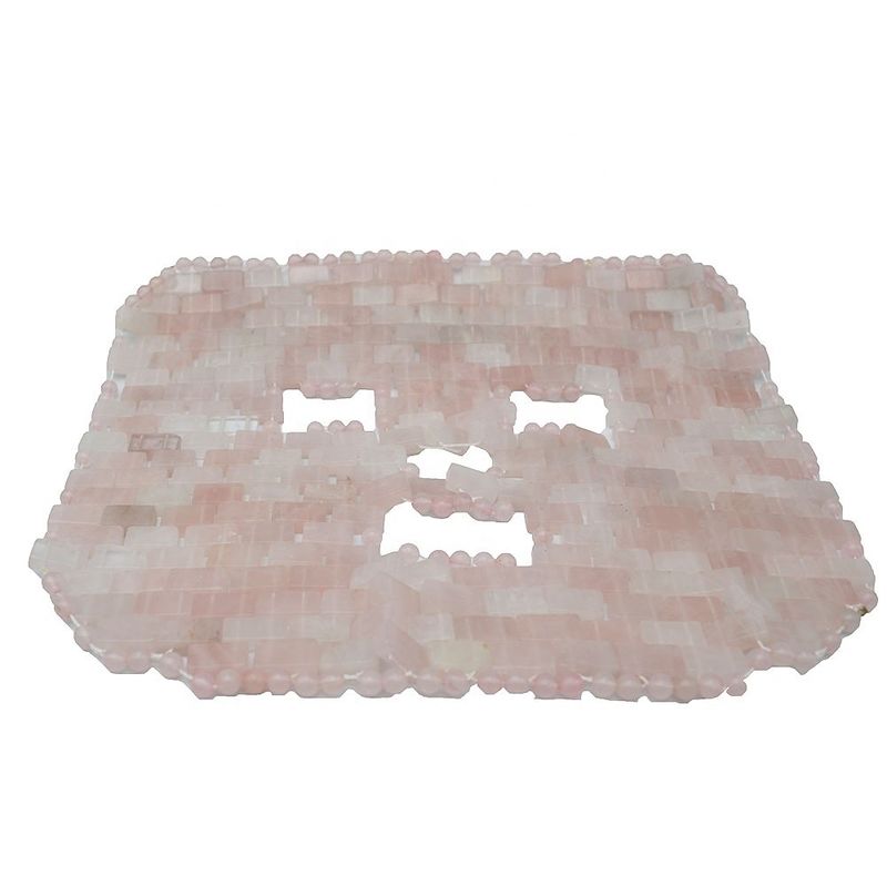 Máscara facial polida Pedra natural de pedra preciosa Jade Máscara de sono Rosa Quartz Olho Anti-envelhecimento Quente ou frio Usando pedra